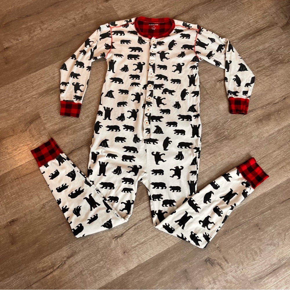 Little Blue House Pajamas Womens Large Bear Bum Trap Door PJs Union Suit